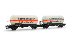 Rivarossi HR6644 - H0 - 2-tlg. Set Gaskesselwagen Rommenhöller Kohlensäure, DB, Ep. IV